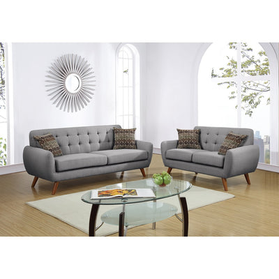 Polyfiber 2 Piece Sofa set With Cushion Seats In Gray