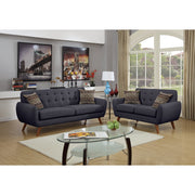 Polyfiber 2 Piece Sofa set With Cushion Seats In Dark Gray