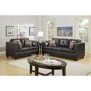 Bonded Leather 2 Piece Sofa Set In Espresso Brown