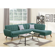 Polyfiber 2 Pieces Sectional With 2 Pillows In Blue