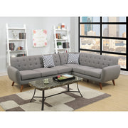 Polyfiber 2 Pieces Sectional With Tufted Back And Cushion Gray