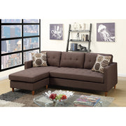 Polyfiber 2 Pieces Sectional With Pillows In Brown