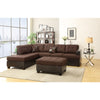 Linen 3 Pieces Sectional Sofa Chocolate Brown