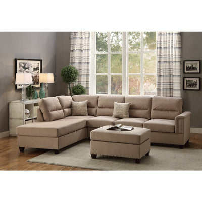 Polyfiber 3 Pieces Sectional Set In Sand Beige