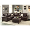Bonded Leather 2 Pieces Reversible Sectional In Brown