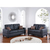 2 Pieces Sofa Set With Pillows In Black