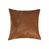 18" x 18" x 5" Brown Cowhide Pillow