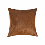 18" x 18" x 5" Brown Cowhide Pillow