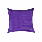 Hand Stitched Purple Natural Cowhide Decorative Pillow