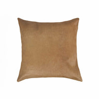 18" x 18" x 5" Tan Cowhide Pillow