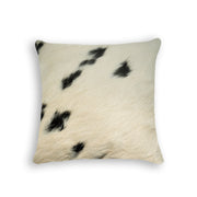 18" X 18" X 5" White And Black Cowhide Pillow