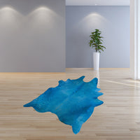 72" x 84" Sky Blue, Cowhide - Rug