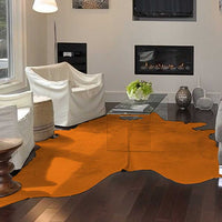 72" x 84" Orange, Cowhide - Rug