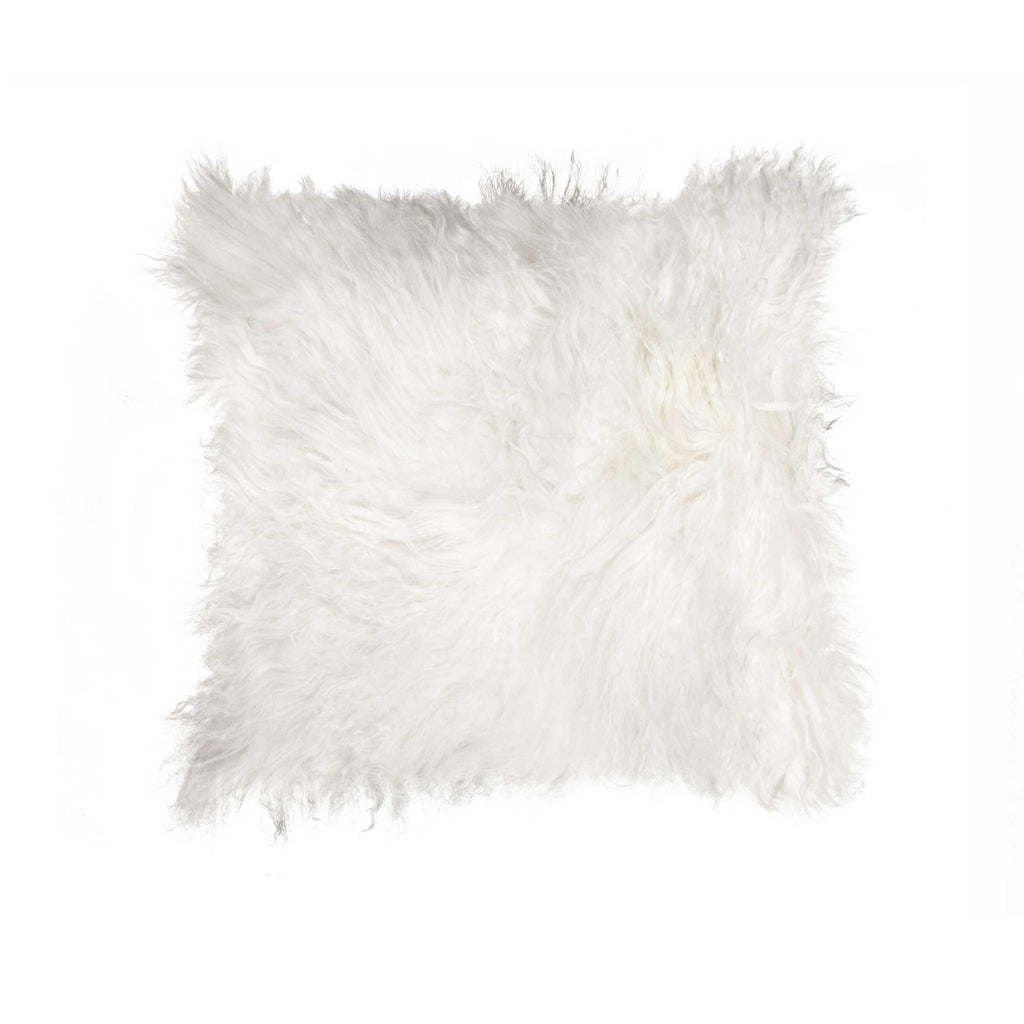 18" X 18" White Sheepskin Pillow
