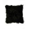 18" X 18" X 5" Black Sheepskin Pillow