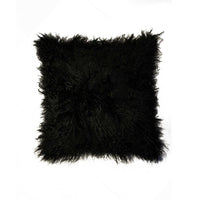 18" X 18" X 5" Black Sheepskin Pillow