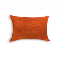 12" x 20" x 5" Orange Cowhide Pillow