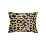 12" X 20" X 5" Leopard Cowhide Pillow