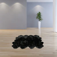 72" x 72" x 2" Black Octo Sheepskin - Area Rug