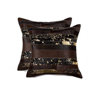 18" x 18" x 5" Gold And Chocolate - Pillow 2-Pack