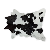 2' X 3' Black And White Calfskin Area Rug