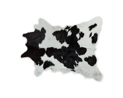 2' X 3' Black And White Calfskin Area Rug