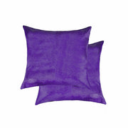 18" x 18" x 5" Purple Cowhide Pillow 2 Pack