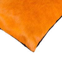 18" x 18" x 5" Orange Cowhide Pillow 2 Pack