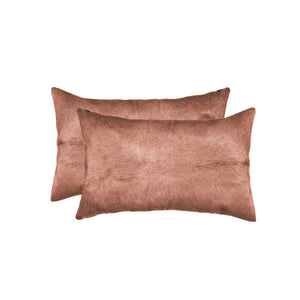 12" x 20" x 5" Brown Cowhide Pillow 2 Pack