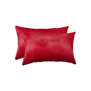 12" x 20" x 5" Wine Cowhide Pillow 2 Pack