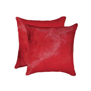 18" x 18" x 5" Wine Cowhide Pillow 2 Pack