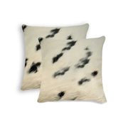 18" X 18" X 5" White And Black 2 Pack Cowhide Pillow