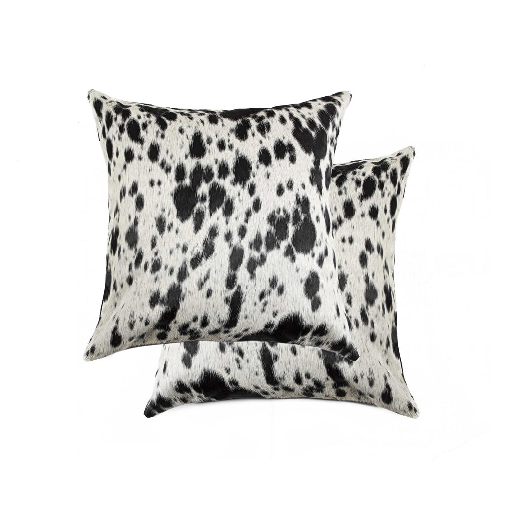 12" X 20" X 5" Salt And Pepper Black And White 2 Pack Cowhide Pillows
