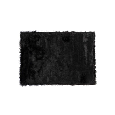 5' X 8' Black Sheepskin Rug-Throw