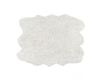 5' X 6' X 1.5' Off White Sexto Faux Sheepskin Area Rug