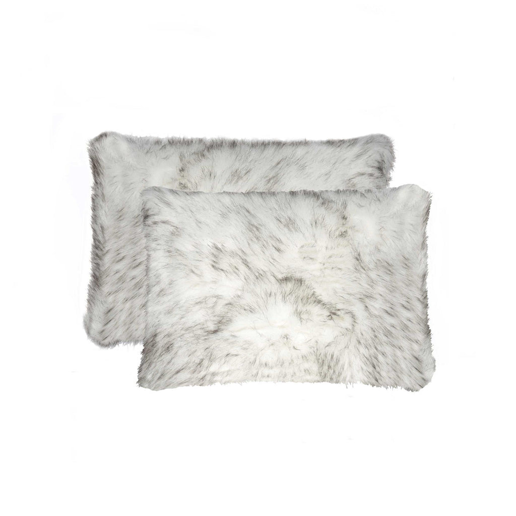12" X 20" Gradient Gray Faux 2-Pack Pillow
