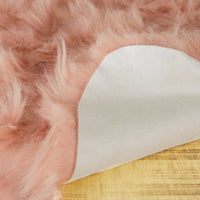 24" x 36" x 1.5" Dusty Rose Plush Faux Sheepskin Area Rug