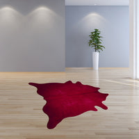 60" x 84" Burgundy Cowhide - Area Rug