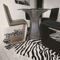 5' X 7' Zebra Black On Off White Cowhide Area Rug