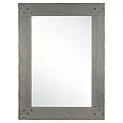 39" X 35" Gray Oak Rubber Wood Mirror