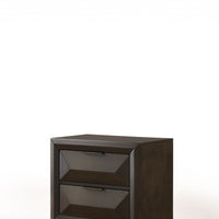 26" X 17" X 25" Espresso Rubber Wood Nightstand