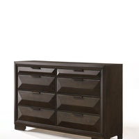 59" X 17" X 37" Espresso Rubber Wood Dresser