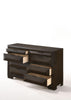59" X 17" X 37" Espresso Rubber Wood Dresser