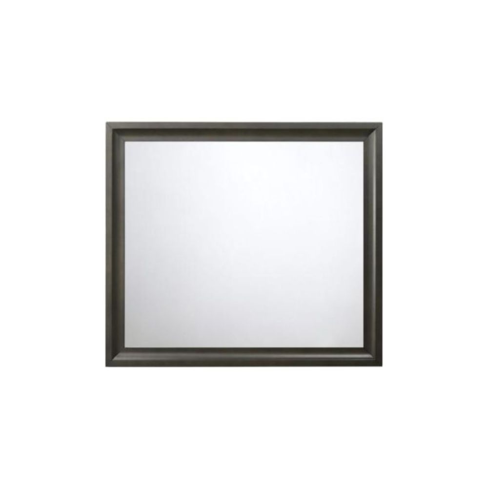 39" X 35" Antique Gray Rubber Wood Mirror