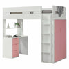 78" X 41" X 70" White And Pink Laminated Veneer Lumber Loft Bed