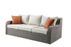82" X 36" X 30" 3Pc Beige Fabric And Gray Wicker Patio Sectional And Ottoman Set