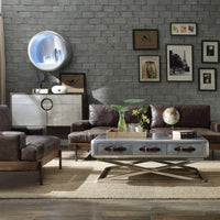 95" X 39" X 32" Distressed Chocolate Top Grain Leather Sofa