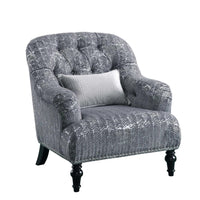 34" X 37" X 37" Gray Patterned Fabric Chair