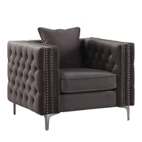 40" X 34" X 30" Dark Gray Velvet Chair