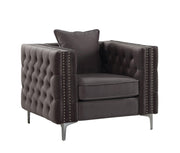 40" X 34" X 30" Dark Gray Velvet Chair